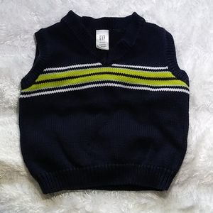 Baby Gap Sweater Vest Navy/green/White 3-6 months